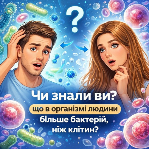 Чи знали ви, що в організмі людини більше бактерій, ніж клітин?  