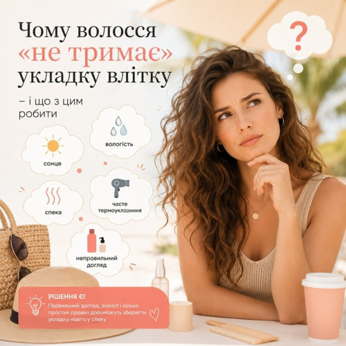 Чому волосся «не тримає» укладку влітку — і що з цим робити