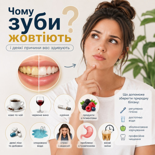Чому зуби жовтіють — і деякі причини вас здивують