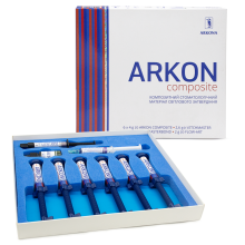 Композитний стоматологічний матеріал світлового затвердіння ARKON COMPOSITE, Набір 6х4г 